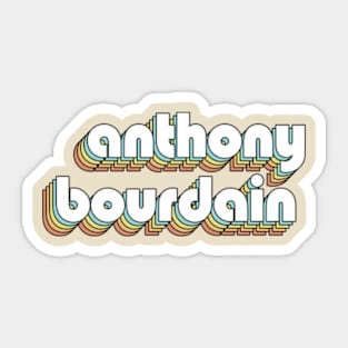 Anthony Bourdain Retro Rainbow Typography Faded Style Sticker